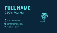 Blue Labyrinth Emblem Shield Business Card Image Preview