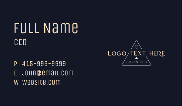 Diamond Triangle Jewelry Business Card Design Image Preview