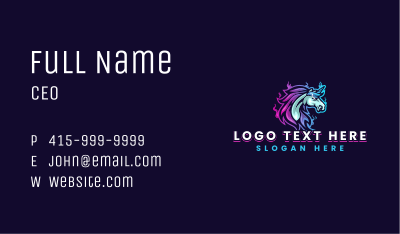 Unicorn Stallion Streamer Business Card Image Preview