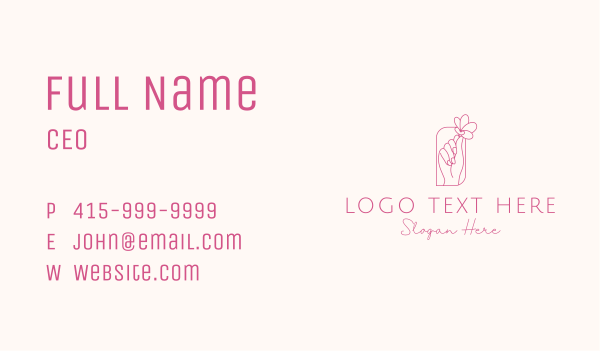Nature Flower Hand Business Card Design Image Preview