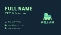 Green Housekeeping Brush Business Card Design