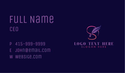 Writer Quill Pen Feather Business Card Image Preview