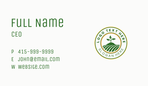 Leaf Sprout Field Business Card Design Image Preview
