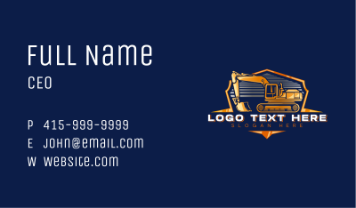 Excavator Construction Machinery Business Card Image Preview