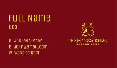 Golden Chinese Ox Business Card Image Preview