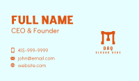 Bold Orange Letter M  Business Card Image Preview
