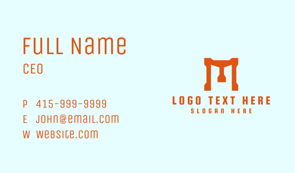 Bold Orange Letter M  Business Card Design Image Preview