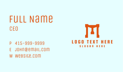 Bold Orange Letter M  Business Card Image Preview