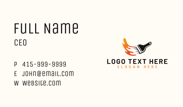 Paintbrush Contractor Refurbish Business Card Design Image Preview