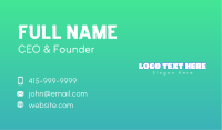 Thick Masculine Wordmark Business Card Image Preview