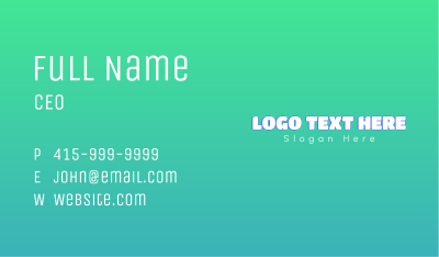 Thick Masculine Wordmark Business Card Image Preview