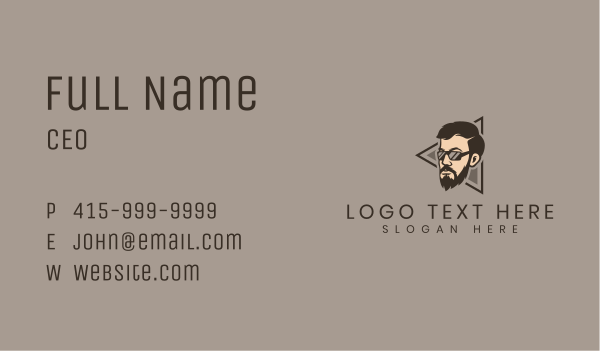 Hipster Man Sunglasses Business Card Design Image Preview