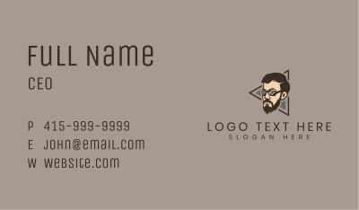 Hipster Man Sunglasses Business Card Image Preview