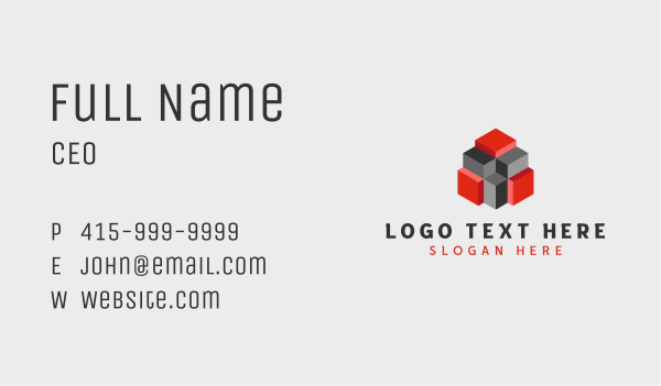 Abstract Corporate Cube Business Card Design Image Preview