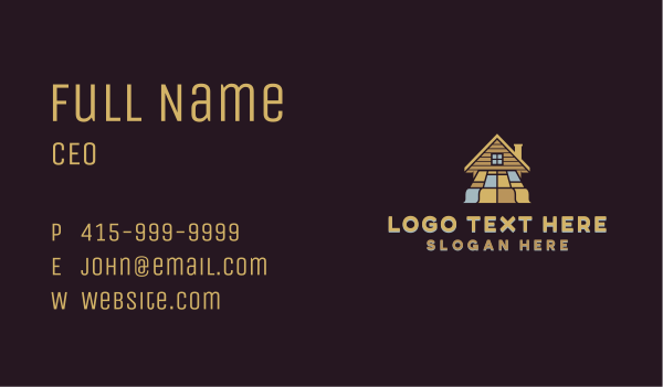 Wooden House Floor Business Card Design Image Preview