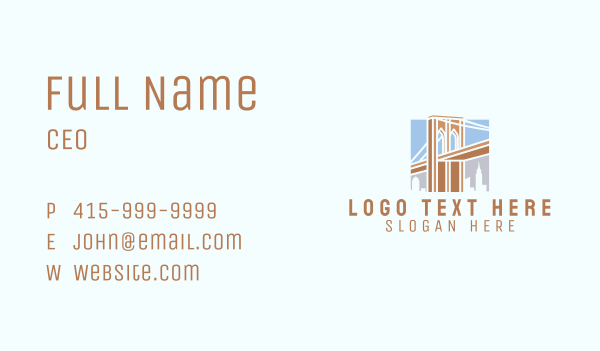 Brooklyn Bridge Landmark Business Card Design Image Preview