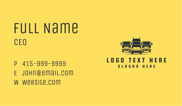 Fleet Freight Truck Business Card Design Image Preview