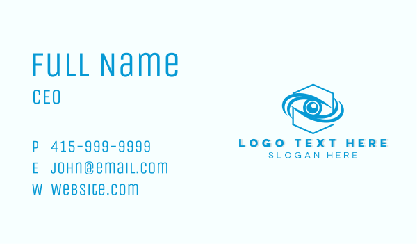 Cyber Eye Shield Business Card Design Image Preview