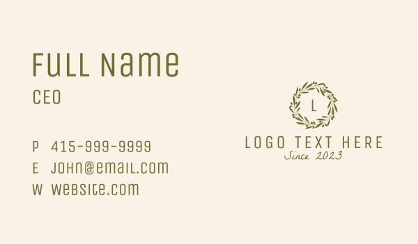 Olive Wreath Emblem  Business Card Design Image Preview