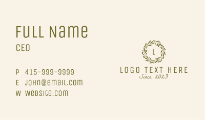 Olive Wreath Emblem  Business Card Image Preview