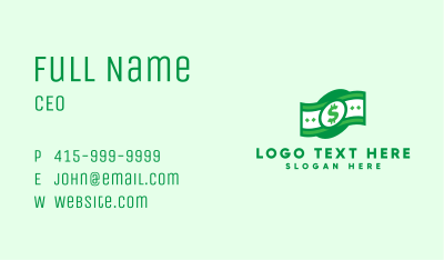 Green Cash Money Business Card Image Preview