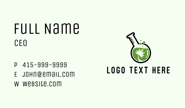 Cannabis Laboratory Flask  Business Card Design Image Preview