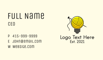 Needle Yarn Bulb Business Card Image Preview