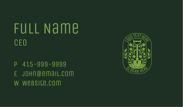 Plant Shovel Landscaping Business Card Design