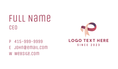 Ribbon Letter P Business Card Image Preview