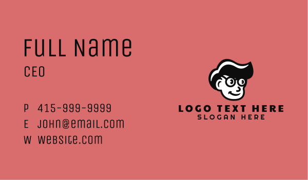 Geek Boy Character Business Card Design Image Preview
