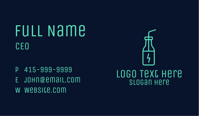 Green Energy Drink Business Card Image Preview