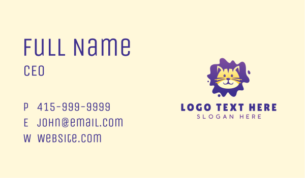 Magical Cat Head Business Card Design Image Preview