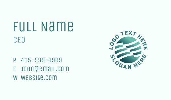 Green Technology Globe Business Card Design Image Preview