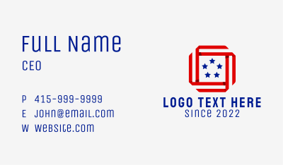 Ribbon Patriot Flag  Business Card Image Preview