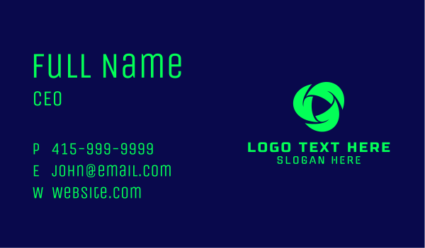 Futuristic Recycling Tech Business Card Design Image Preview