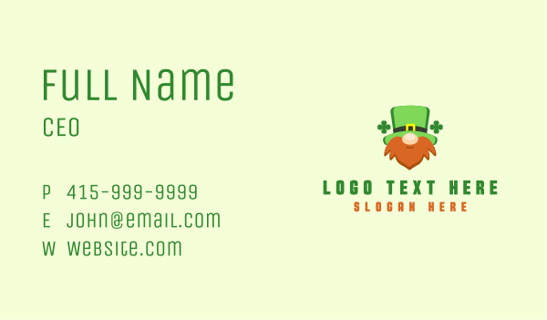 Lucky Leprechaun Business Card Design Image Preview