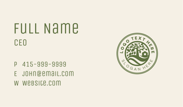 Tree Field Landscape Business Card Design Image Preview