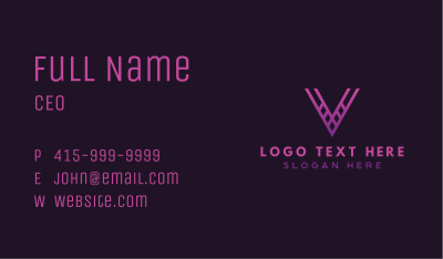 Gradient Architect Letter V Business Card Image Preview