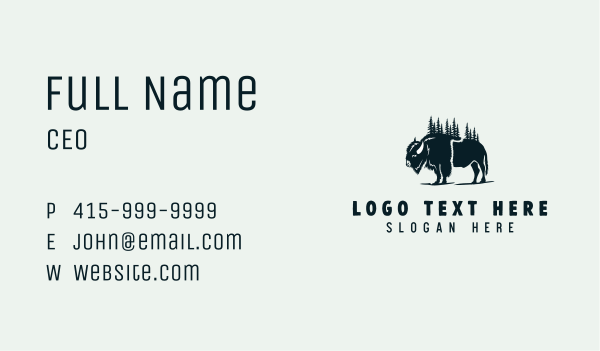 Nature Wildlife Bison Business Card Design Image Preview