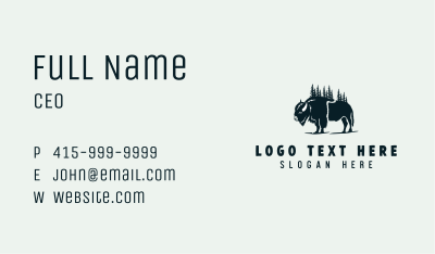Nature Wildlife Bison Business Card Image Preview