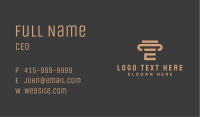 Legal Column Letter E Business Card Image Preview