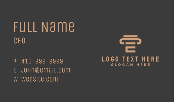 Legal Column Letter E Business Card Design Image Preview