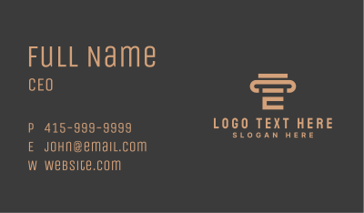 Legal Column Letter E Business Card Image Preview