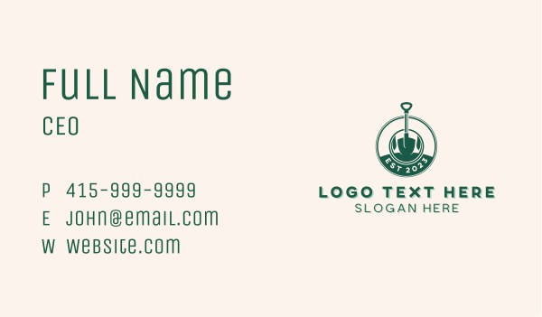 Gardening Lawn Care Shovel Business Card Design Image Preview