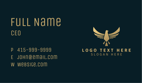 Premium Gold Bird Business Card Design Image Preview