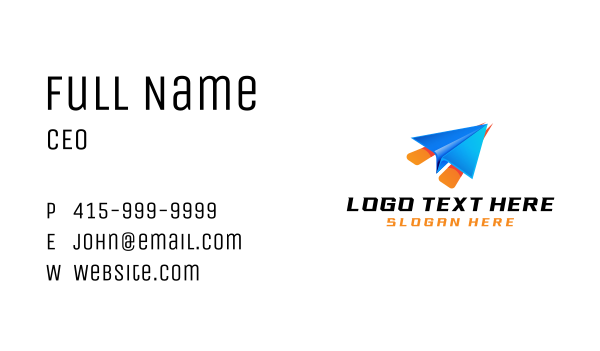 Logistics Courier Plane Business Card Design Image Preview