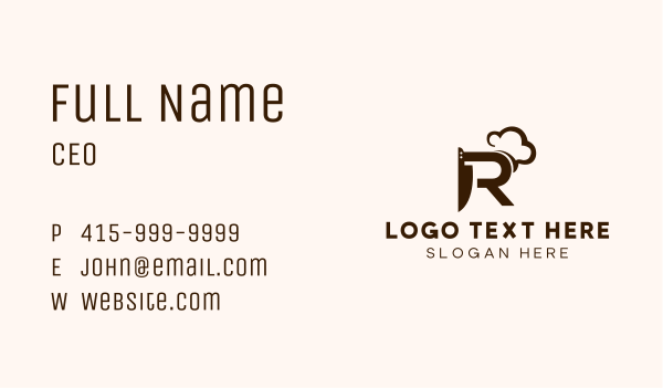 Letter R Chef Knife Business Card Design Image Preview