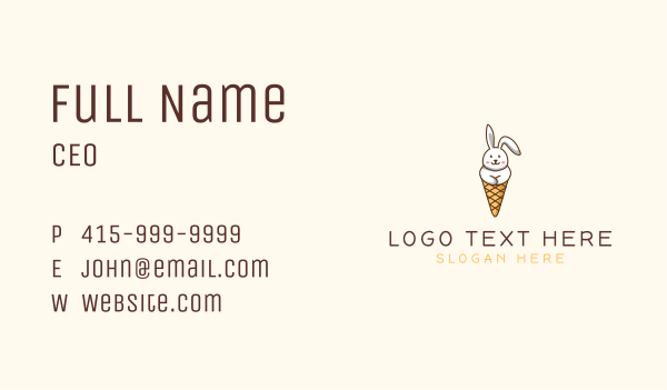 Rabbit Ice Cream Business Card Design Image Preview