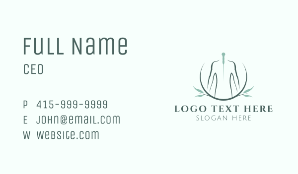 Body Needle Acupuncture  Business Card Design