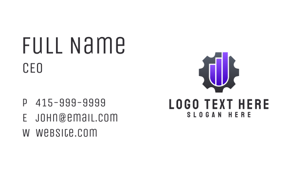 Engineer Gear Graph  Business Card Design Image Preview